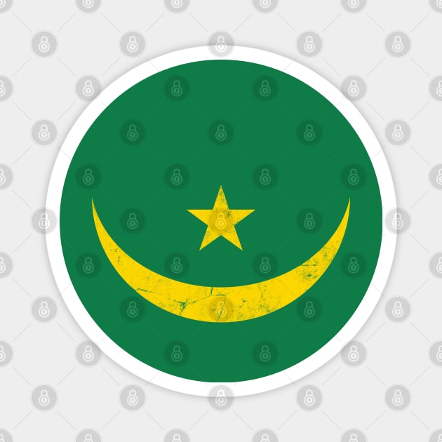 Mauritania / Vintage Look African Pride Flag Design Magnet by DankFutura